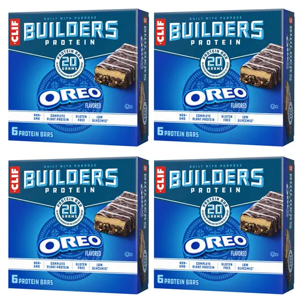 4 Pack - CLIF Builder's OREO-Flavored 20g Protein Bars 2.4oz 6 Count Each Clif